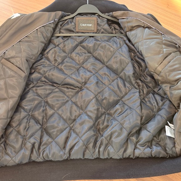 Calvin Klein Mens Classic Zip-Front Ripstop Bomber Jacket Tech XL Dark Tan - Picture 13 of 15